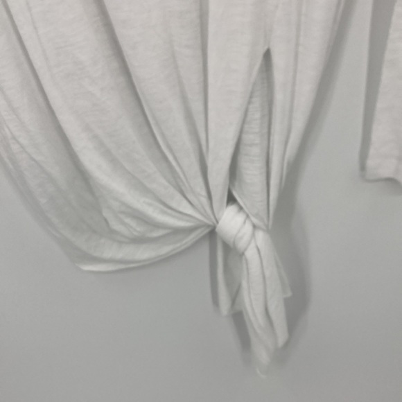 Ripe Maternity White Long Sleeve Cotton Modal Side Tie Knot Maternity Shirt NWT - Picture 10 of 10